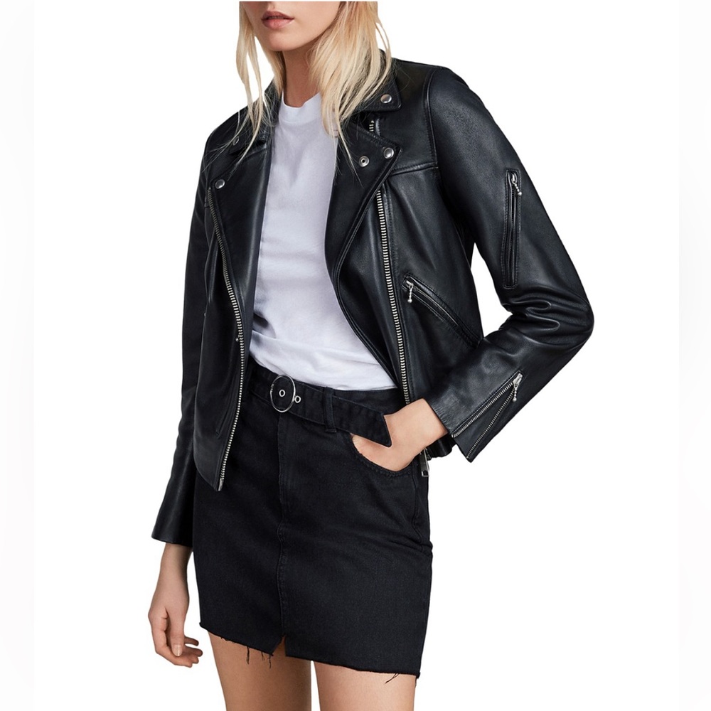 ALLSAINTS Prescott Leather Biker Jacket - Black